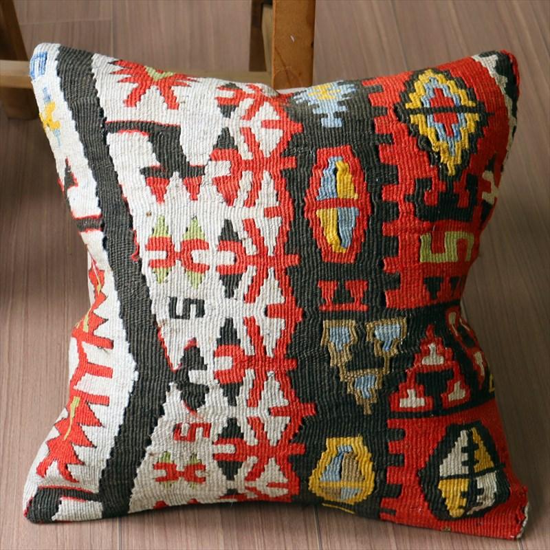 オールドキリム クッションカバー 40×40cm カイセリ チフカナットキリム Old Kilim Cushion | ブランド登録なし