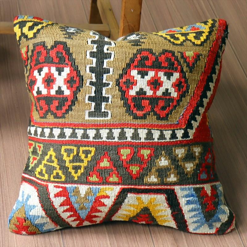 オールドキリム クッションカバー 40×40cm カイセリ チフカナットキリム Old Kilim Cushion | ブランド登録なし