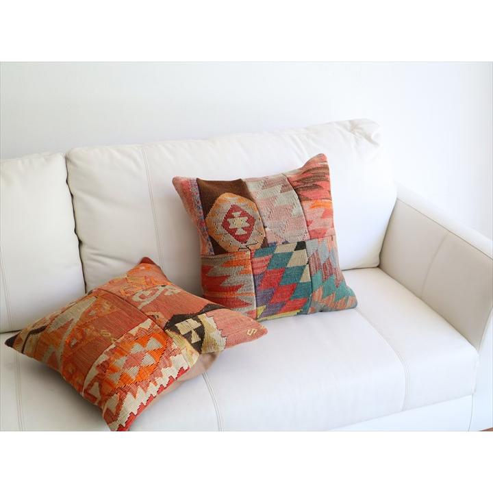 オールドキリムクッションカバー 44×44cm パッチワーク Old Kilim Cushion |  | 01