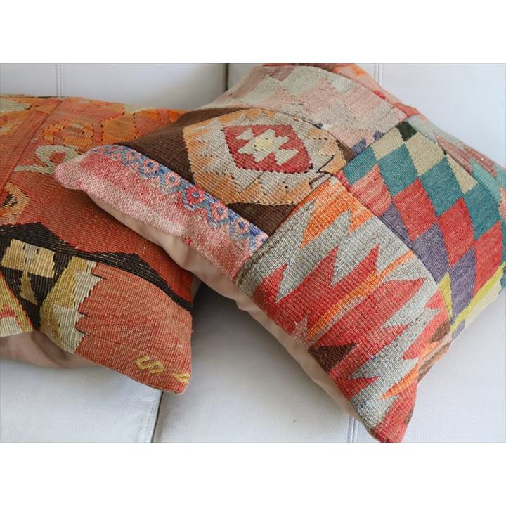オールドキリムクッションカバー 44×44cm パッチワーク Old Kilim Cushion |  | 03