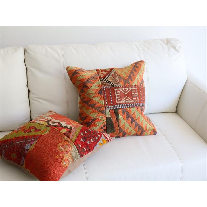 オールドキリムクッションカバー 45×44cm パッチワーク Old Kilim Cushion |  | 01