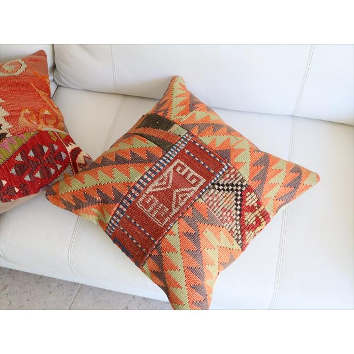 オールドキリムクッションカバー 45×44cm パッチワーク Old Kilim Cushion |  | 02