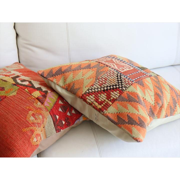 オールドキリムクッションカバー 45×44cm パッチワーク Old Kilim Cushion |  | 03