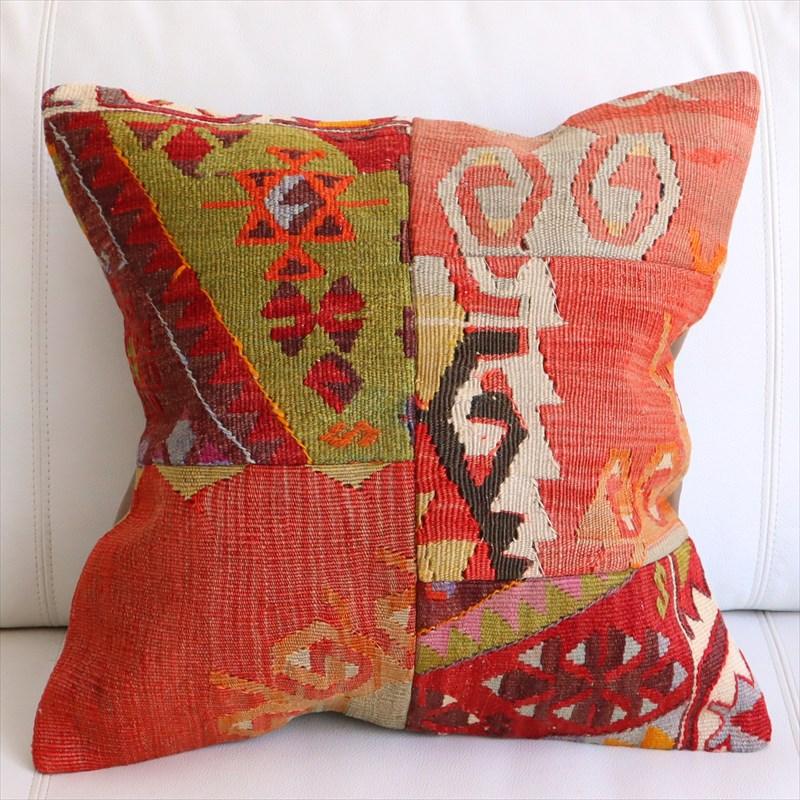 オールドキリムクッションカバー 45×45cm パッチワーク Old Kilim Cushion | 