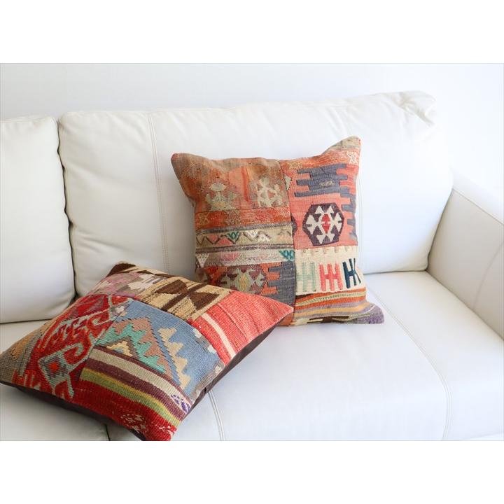 オールドキリムクッションカバー 44×44cm パッチワーク Old Kilim Cushion |  | 01