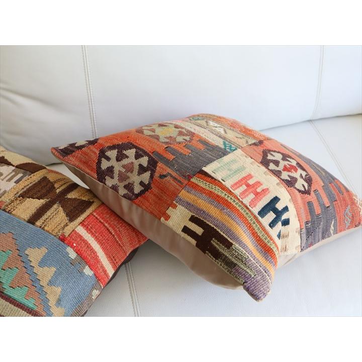 オールドキリムクッションカバー 44×44cm パッチワーク Old Kilim Cushion |  | 03