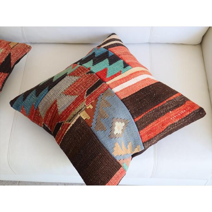 オールドキリムクッションカバー 45×46cm パッチワーク Old Kilim Cushion |  | 02