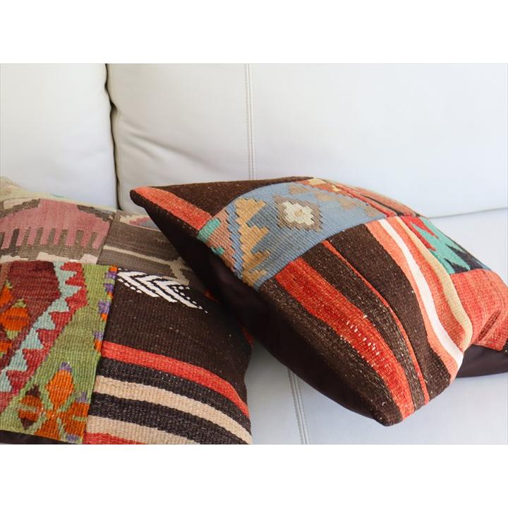 オールドキリムクッションカバー 45×46cm パッチワーク Old Kilim Cushion |  | 03