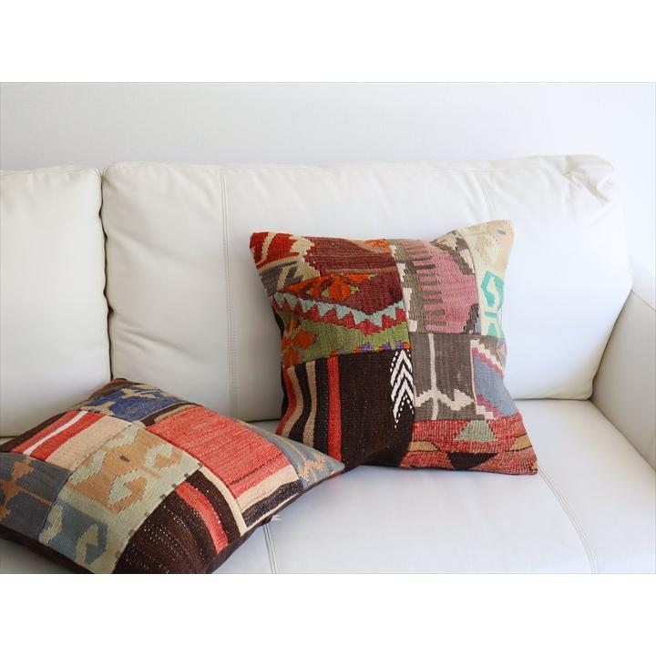 オールドキリムクッションカバー 45×45cm パッチワーク Old Kilim Cushion |  | 01