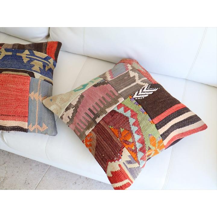 オールドキリムクッションカバー 45×45cm パッチワーク Old Kilim Cushion |  | 02
