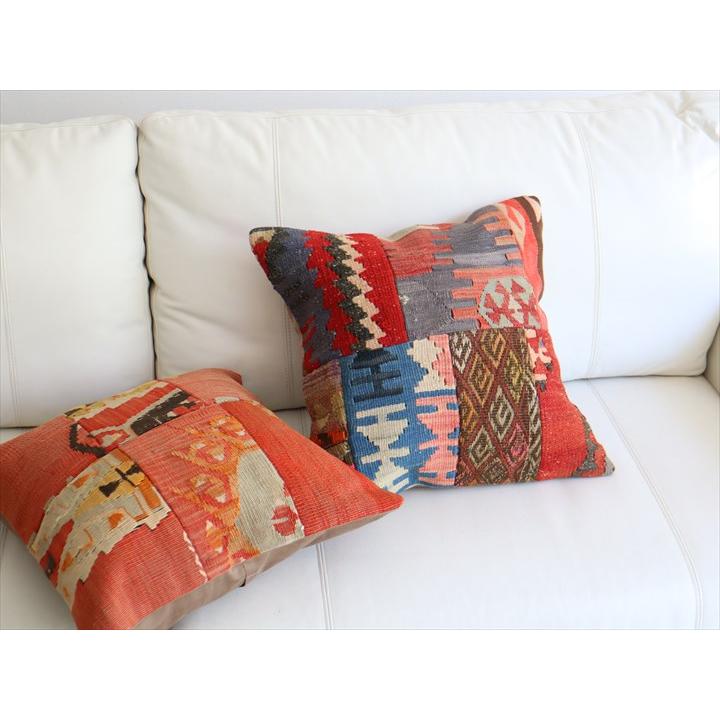 オールドキリムクッションカバー 44×44cm パッチワーク Old Kilim Cushion |  | 01