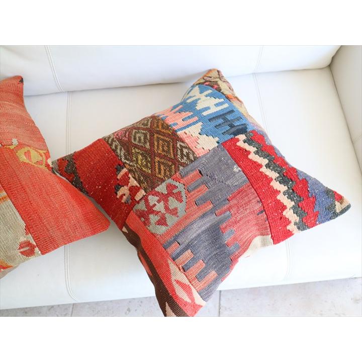 オールドキリムクッションカバー 44×44cm パッチワーク Old Kilim Cushion |  | 02