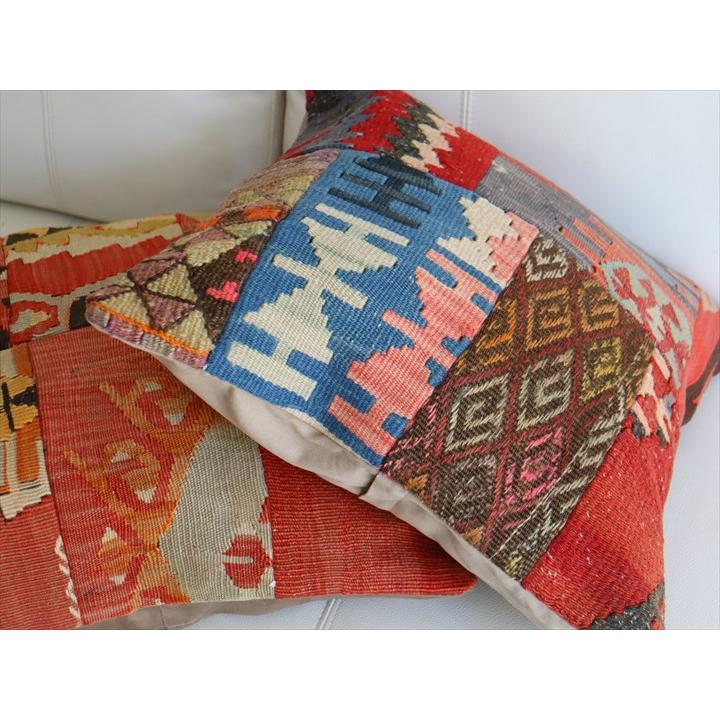 オールドキリムクッションカバー 44×44cm パッチワーク Old Kilim Cushion |  | 03