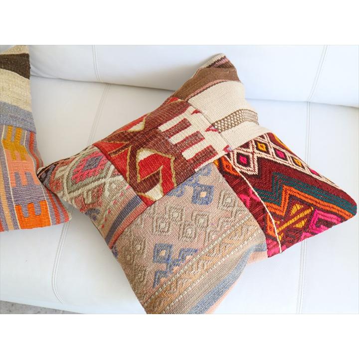 オールドキリムクッションカバー 45×44cm パッチワーク Old Kilim Cushion |  | 02
