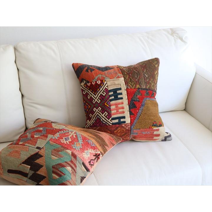 オールドキリムクッションカバー 44×44cm パッチワーク Old Kilim Cushion |  | 01