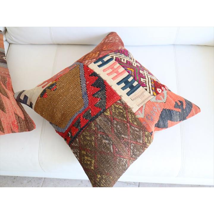 オールドキリムクッションカバー 44×44cm パッチワーク Old Kilim Cushion |  | 02