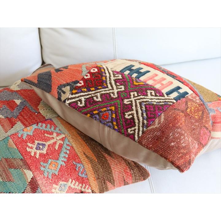 オールドキリムクッションカバー 44×44cm パッチワーク Old Kilim Cushion |  | 03
