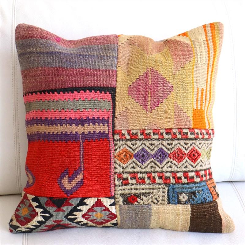 パッチワーククッションカバー 45×44cm オールドキリムクッション Old Kilim Cushion | 