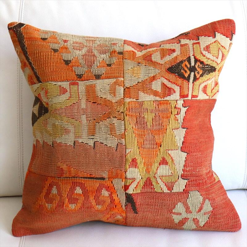 パッチワーククッションカバー 45×45cm オールドキリムクッション Old Kilim Cushion | 