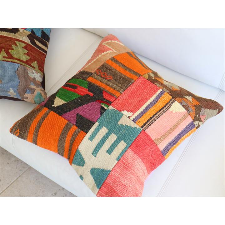 クッションカバー キリムパッチワーク 45×44cm Old Kilim Cushion |  | 02