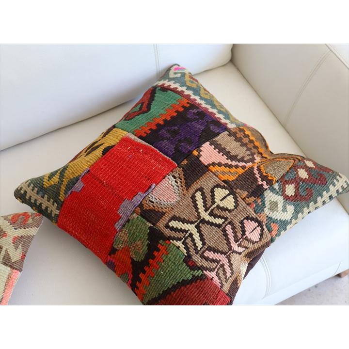 クッションカバー キリムパッチワーク 46×45cm Old Kilim Cushion |  | 02