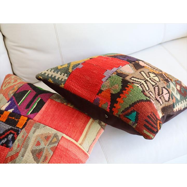 クッションカバー キリムパッチワーク 46×45cm Old Kilim Cushion |  | 03