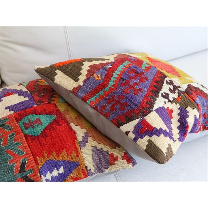 クッションカバー キリムパッチワーク 40×41cm Old Kilim Cushion |  | 03