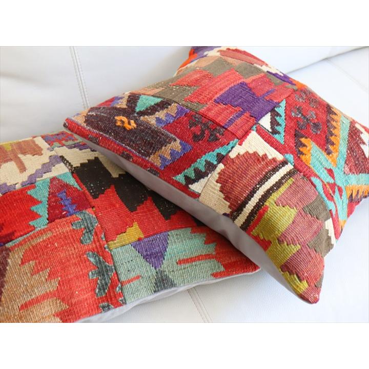 クッションカバー キリムパッチワーク 40×40cm Old Kilim Cushion |  | 03