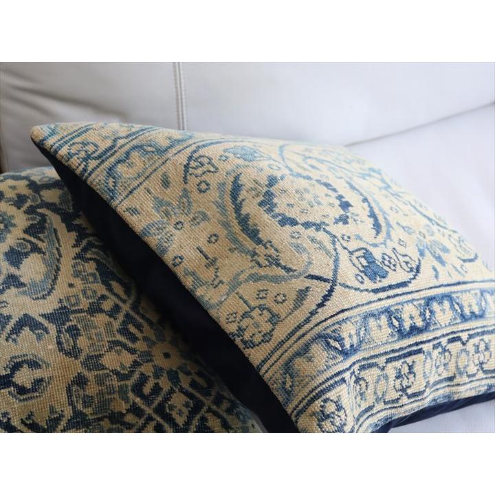 ヴィンテージ 絨毯クッション 45×45cm ブリーチしたアンティーク加工 Old Carpet Cushion | ブランド登録なし | 03