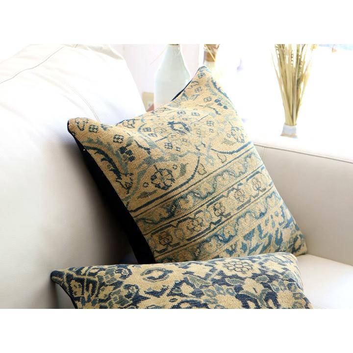 ヴィンテージ 絨毯クッション 45×45cm ブリーチしたアンティーク加工 Old Carpet Cushion | ブランド登録なし | 01