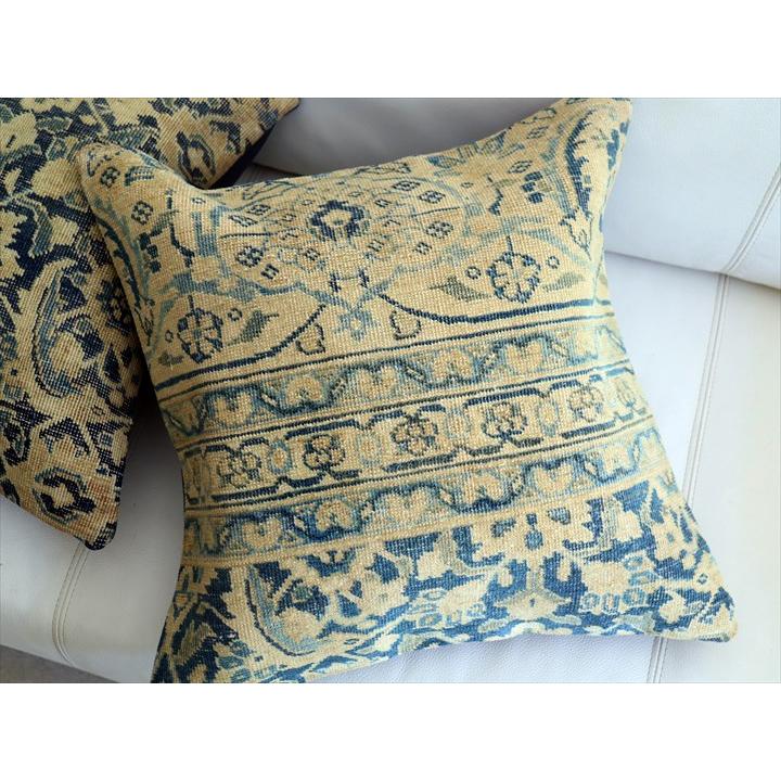 ヴィンテージ 絨毯クッション 45×45cm ブリーチしたアンティーク加工 Old Carpet Cushion | ブランド登録なし | 02