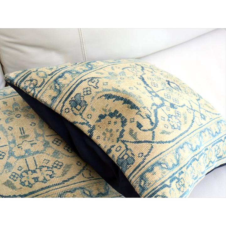 ヴィンテージ 絨毯クッション 45×45cm ブリーチしたアンティーク加工 Old Carpet Cushion | ブランド登録なし | 03