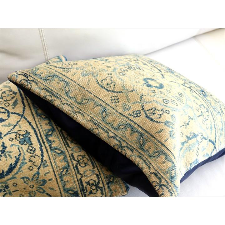 ヴィンテージ 絨毯クッション 45×45cm ブリーチしたアンティーク加工 Old Carpet Cushion | ブランド登録なし | 03