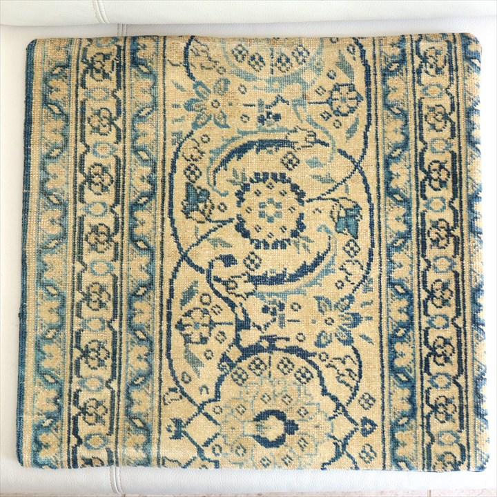 ヴィンテージ 絨毯クッション 45×43cm ブリーチしたアンティーク加工 Old Carpet Cushion | ブランド登録なし | 04