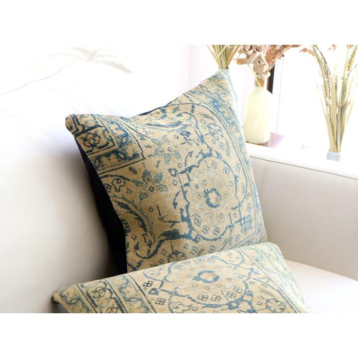 ヴィンテージ 絨毯クッション 45×45cm ブリーチしたアンティーク加工 Old Carpet Cushion | ブランド登録なし | 01