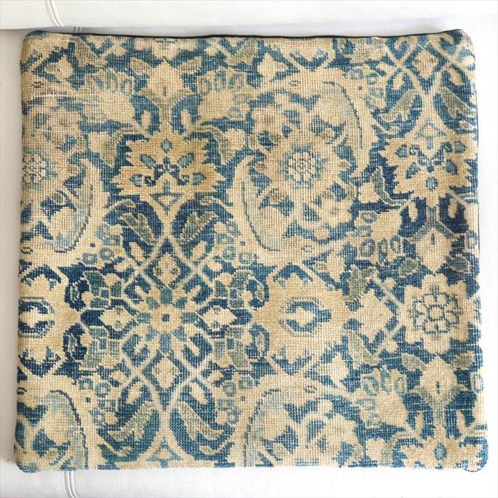 ヴィンテージ 絨毯クッション 45×43cm ブリーチしたアンティーク加工 Old Carpet Cushion | ブランド登録なし | 04