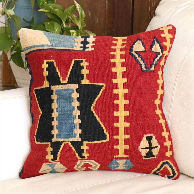 オールドキリム クッションカバー 40cm角 40×40cm コンヤ　サンドゥック　トルコキリム | 