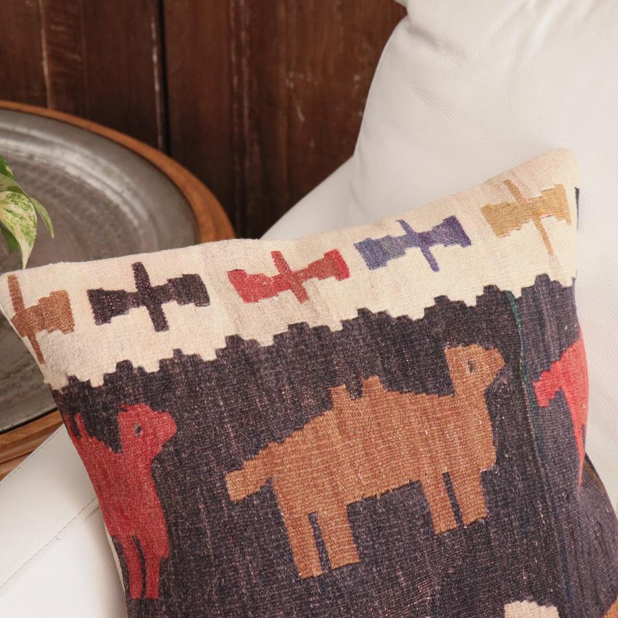 オールドキリム クッションカバー 40cm角 40×40cm シワス　ラクダ |  | 01