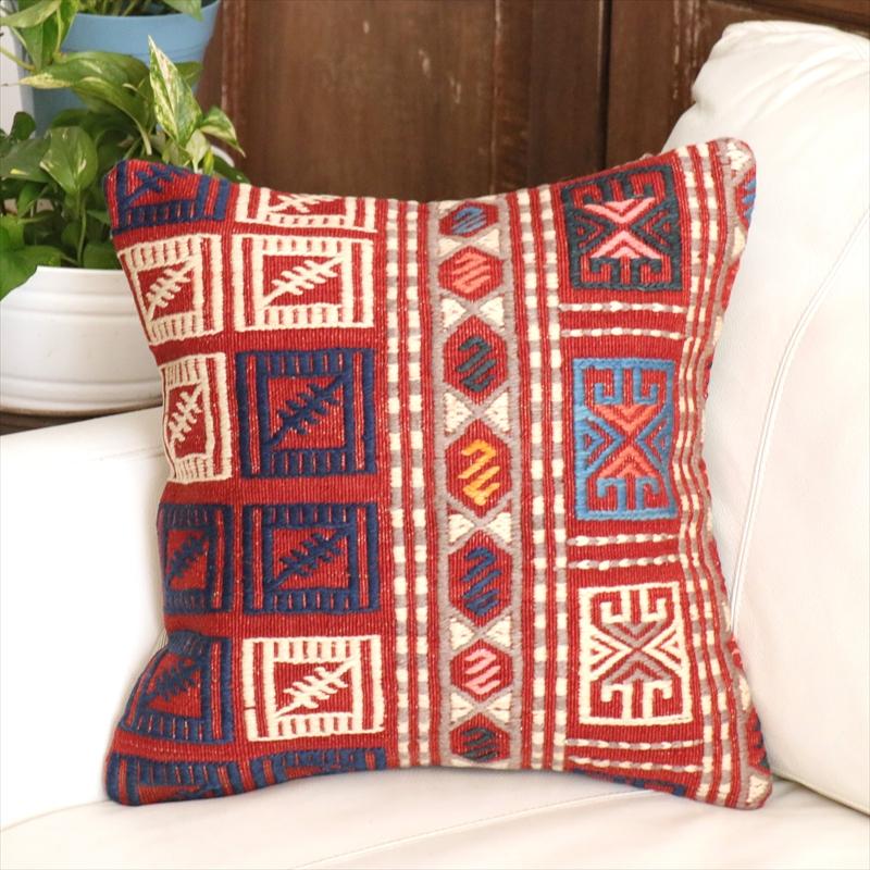 オールドキリム クッションカバー 40cm角 40×40cm ベルガマ ジジム | 