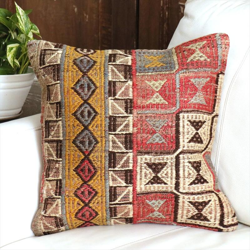 オールドキリム クッションカバー 40cm角 40×40cm アフィヨン ジジム | 