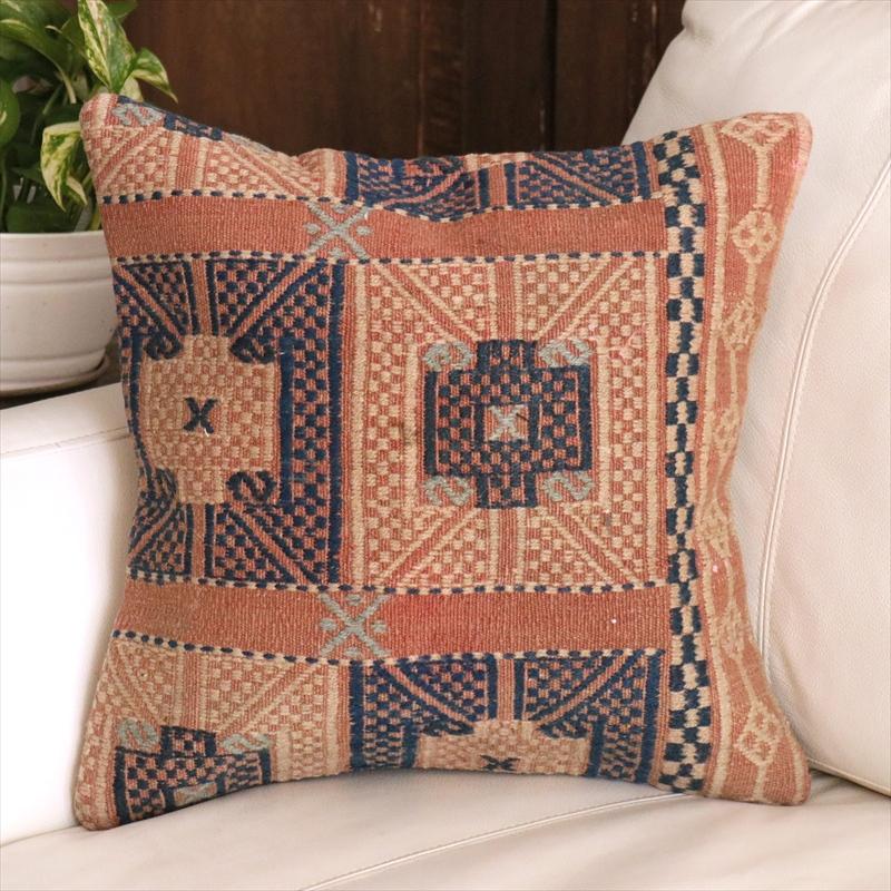 オールドキリム クッションカバー 40cm角 40×40cm ベルガマ ジジム | 