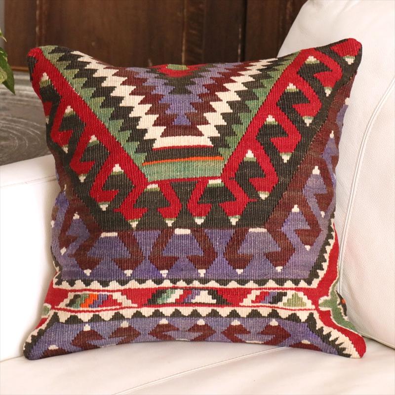 オールドキリム クッションカバー 40cm角 40×41cm エシュメ | 