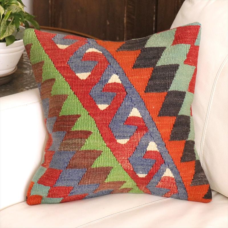 オールドキリム クッションカバー 40cm角 40×40cm エシュメ | 