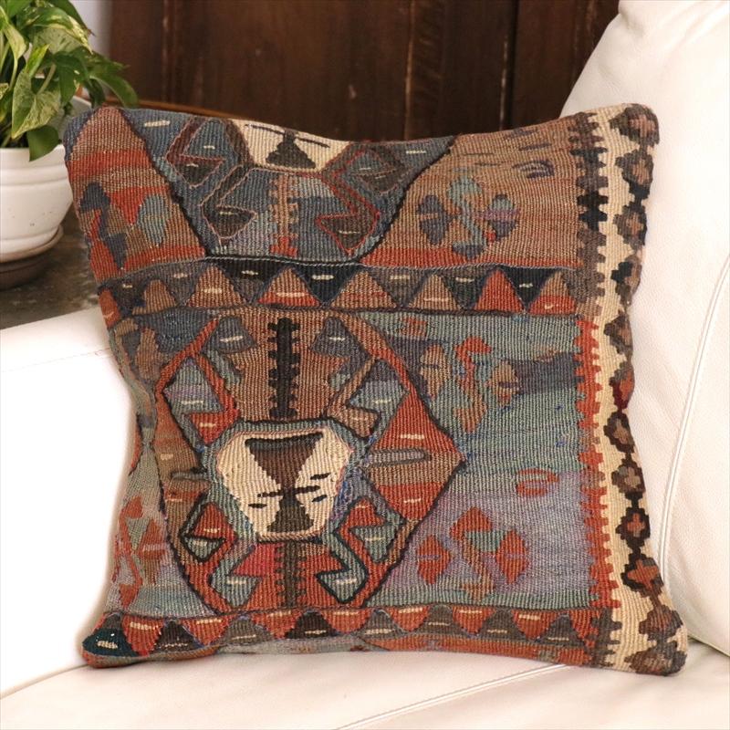 オールドキリム クッションカバー 40cm角 39×39cm ハッキャリ　トルコキリム | 