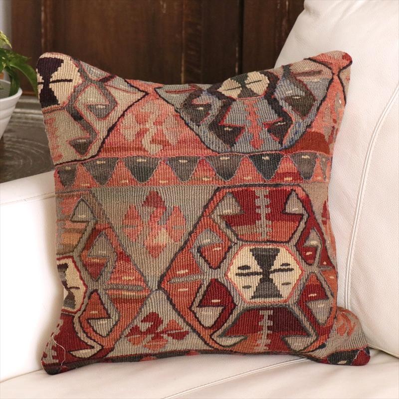 オールドキリム クッションカバー 40cm角 40×40cm ハッキャリ　トルコキリム | 