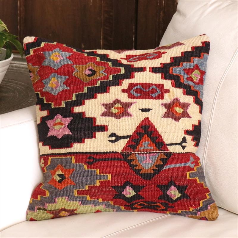 オールドキリム クッションカバー 40cm角 40×40cm アンテップ　ソロモンの星 | 