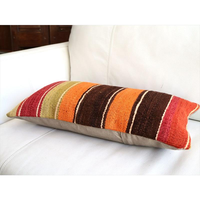 オールドキリムクッションカバー 長方形サイズ 50×24cm シンプルボーダー・ミニピロー |  | 03