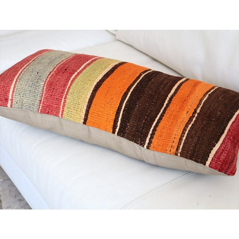 オールドキリムクッションカバー 長方形サイズ 58×29cm シワス・シンプルボーダー　 |  | 03