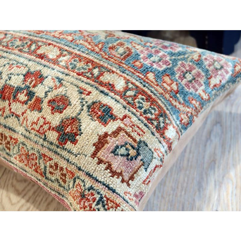 トライバルラグ 絨毯クッション 50×34cm コンヤ・ブルー＆レッド/横長 Lumber Pillow |  | 04