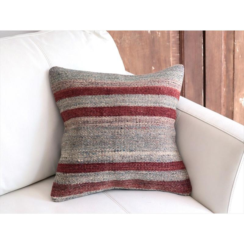 オールドキリムクッションカバー 40cm角サイズ 40×40cm シンプルボーダー |  | 01